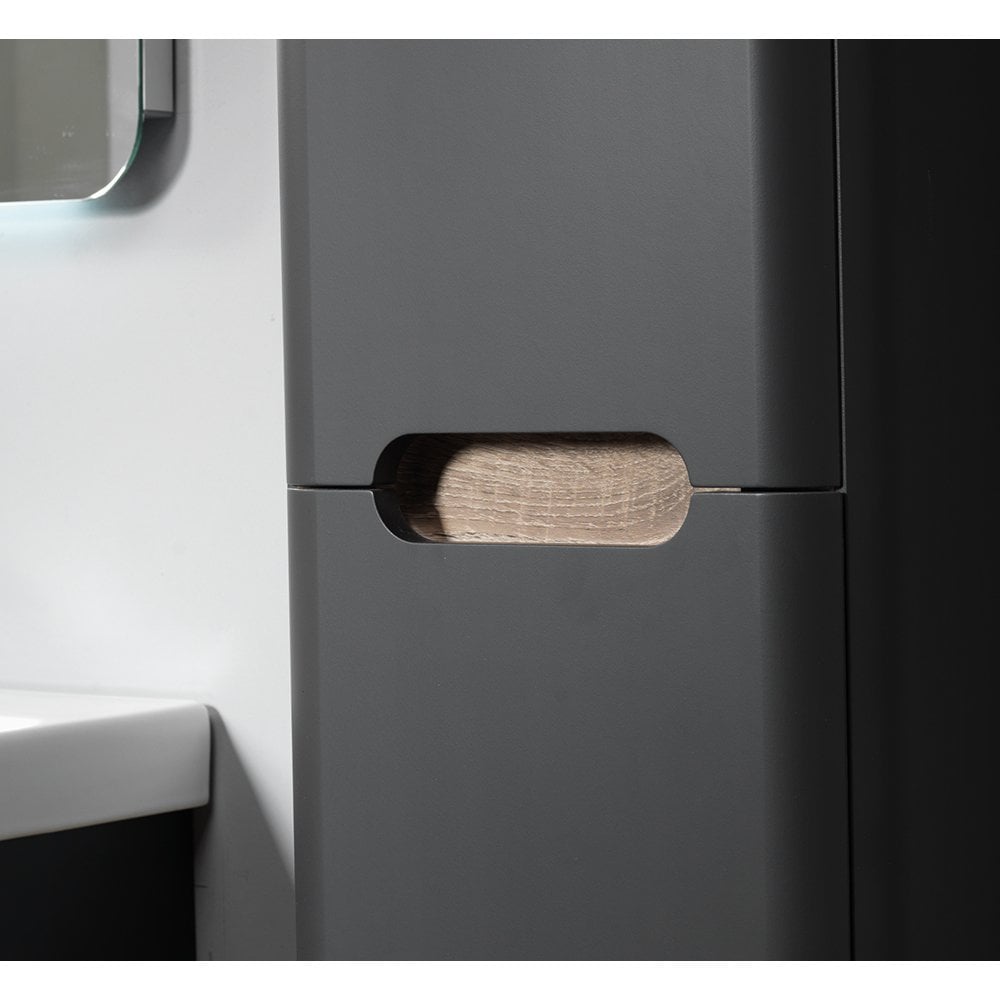 Roma 60 Wall-Hung Base Unit & Basin with Optional Column - Graphite - Image 3