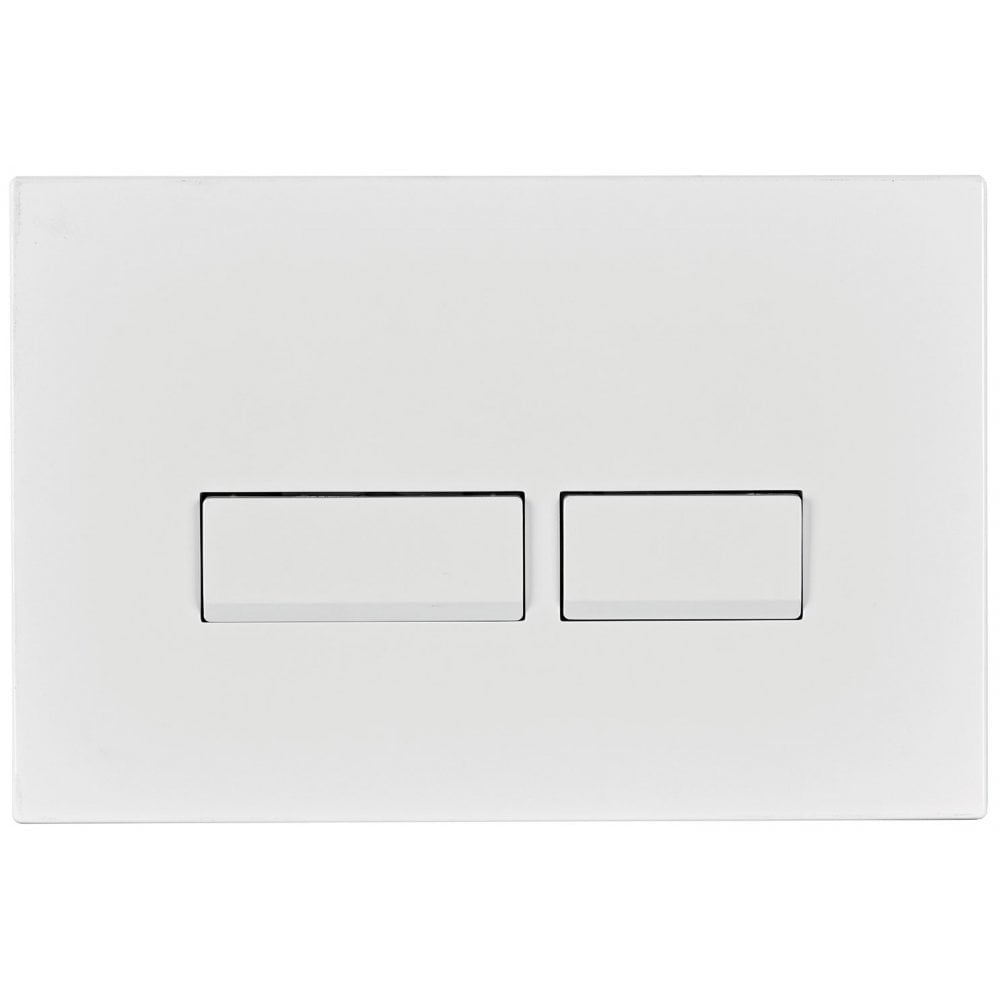 Nevada Square Push-Button & Plate - White (For Ascent Pneumatic Cistern & Frames)