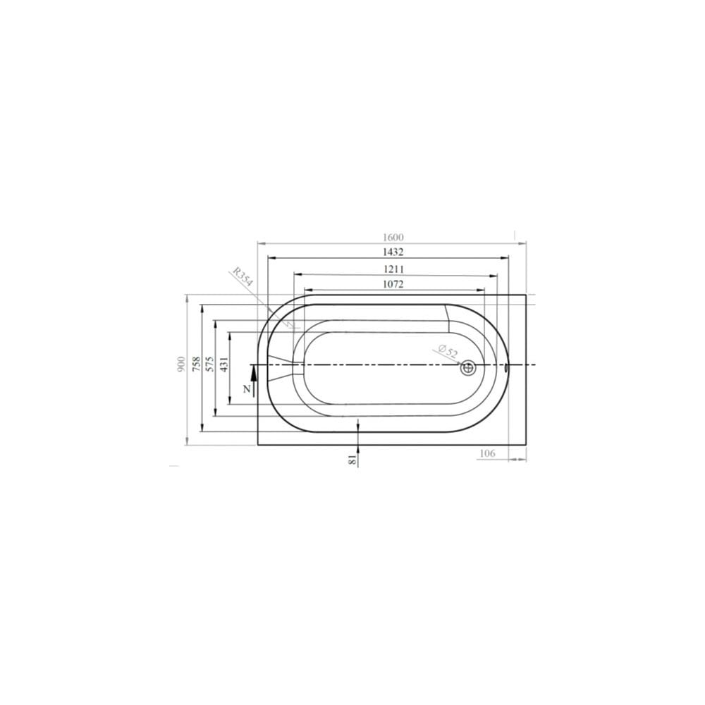 Kansas Offset Bath & Panel/Skirt (Standard Spec) - 1600 x 900 & 1700 x 725mm - Image 5