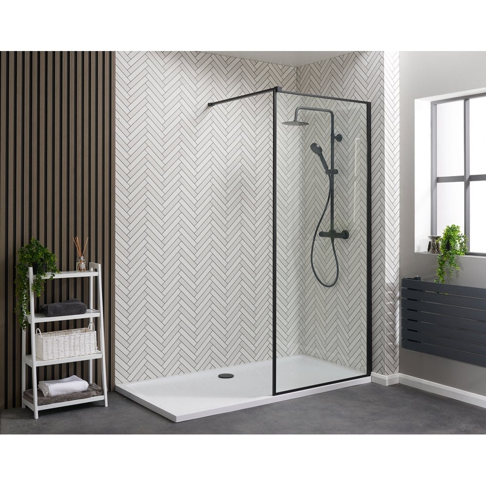 Genesis Deluxe Matt Black Framed Walk-In Panels - Image 2