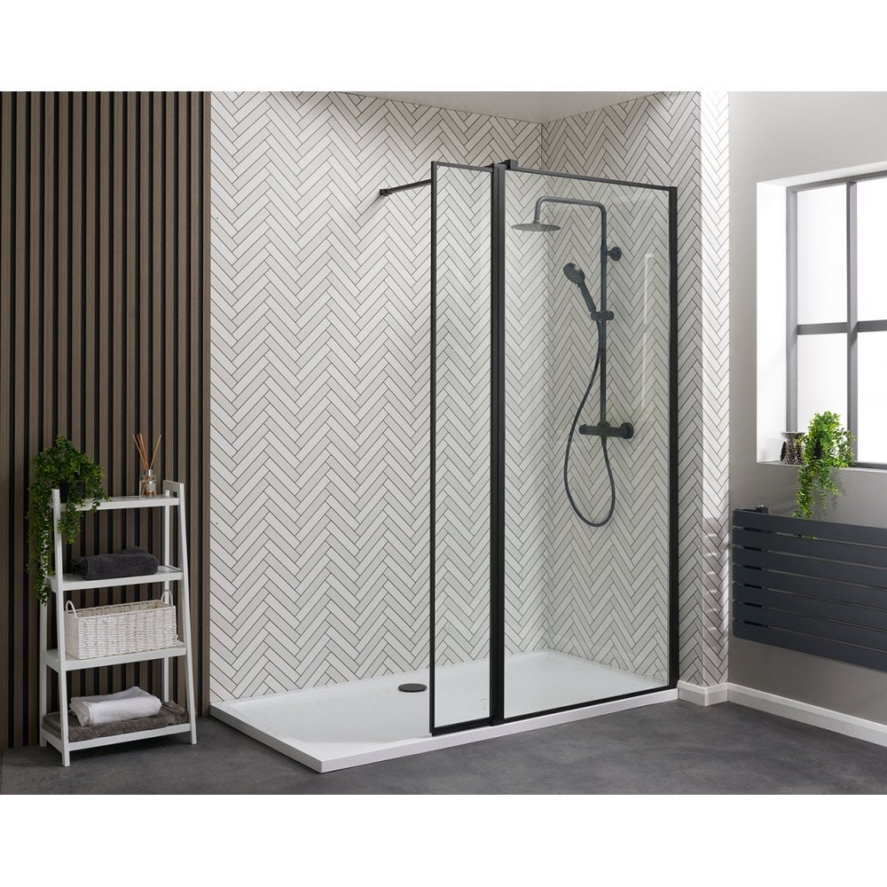 Genesis Deluxe Matt Black Framed Walk-In Panels - Image 3