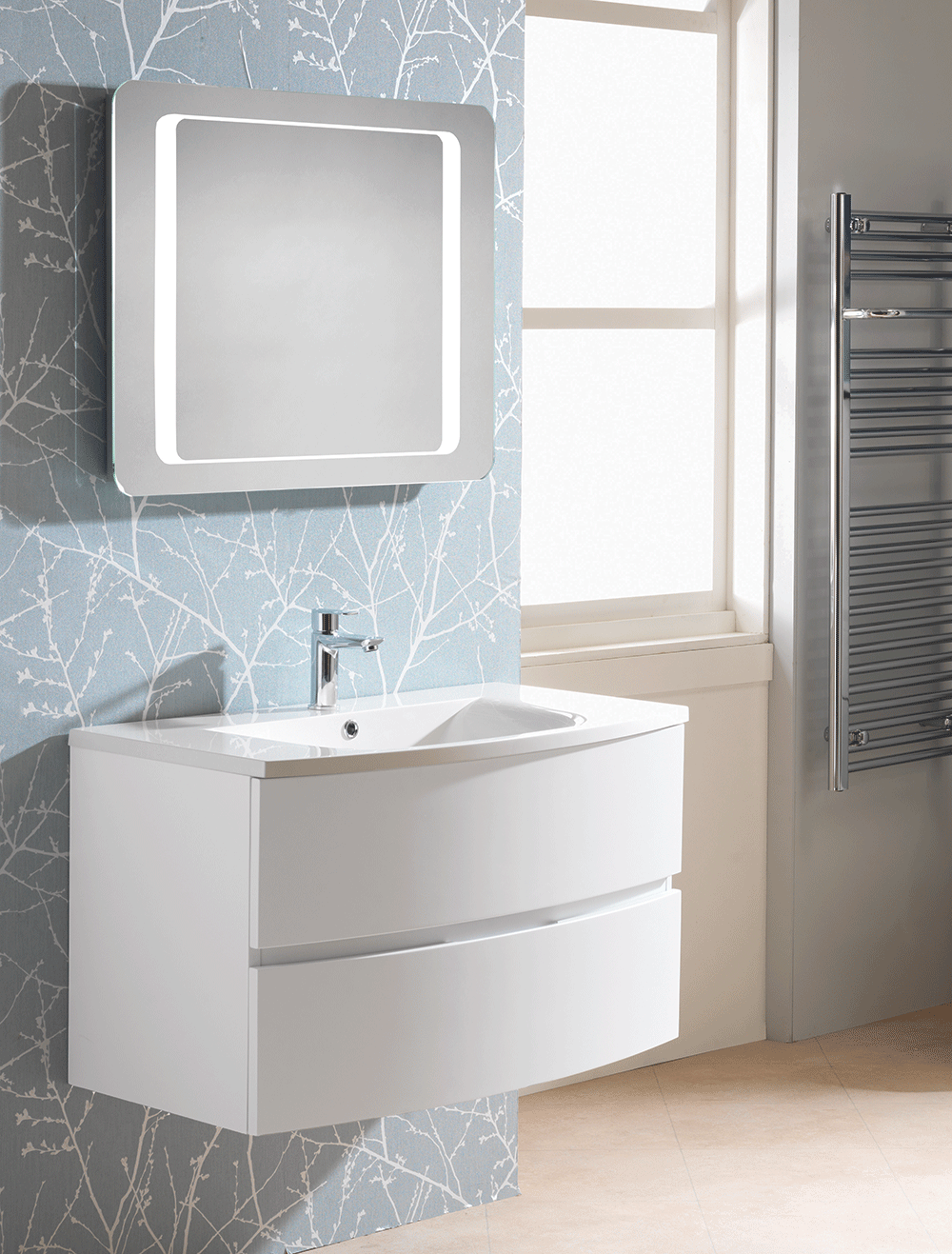 Oregon 900mm Wall-Hung Base Unit & Basin - Image 2