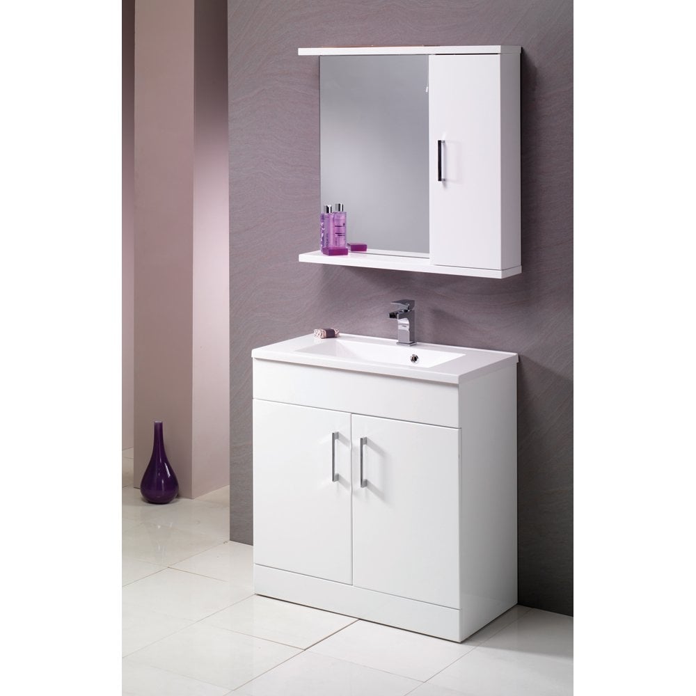 Monica 500mm - 900mm Base Units & Basin - Gloss White - Image 2