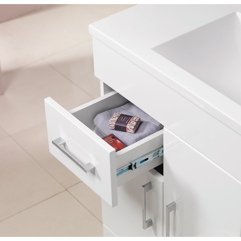 Monica 500mm - 900mm Base Units & Basin - Gloss White - Image 6