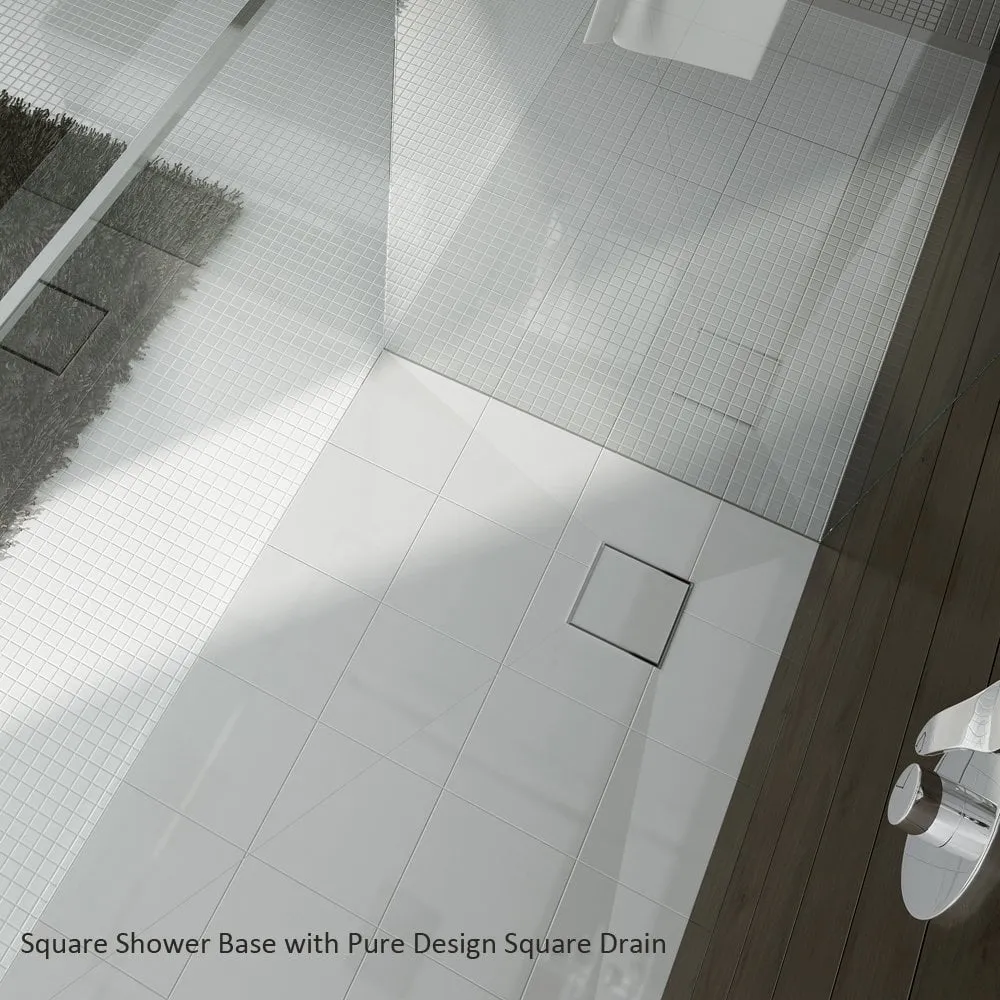 Ascent Square Drain Wetroom Shower Base - Image 4