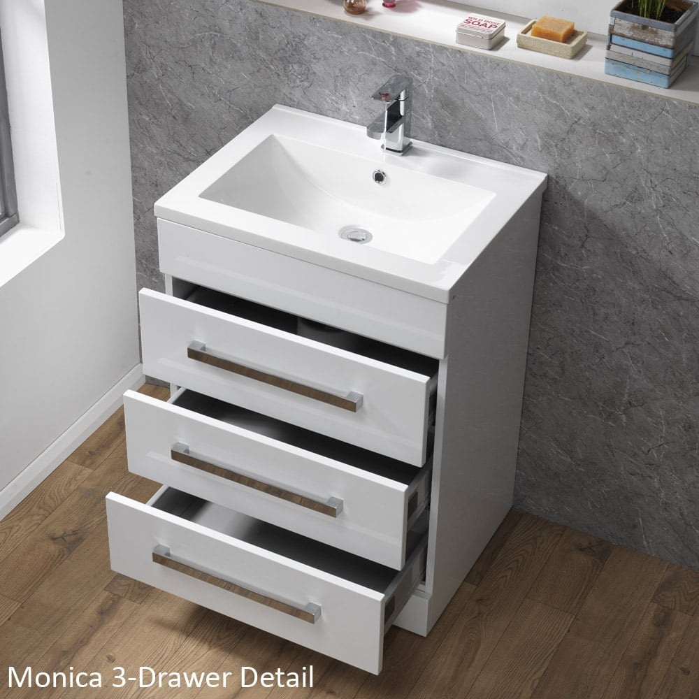 Monica 500mm & 600mm Floorstanding Unit with Drawers - Image 3
