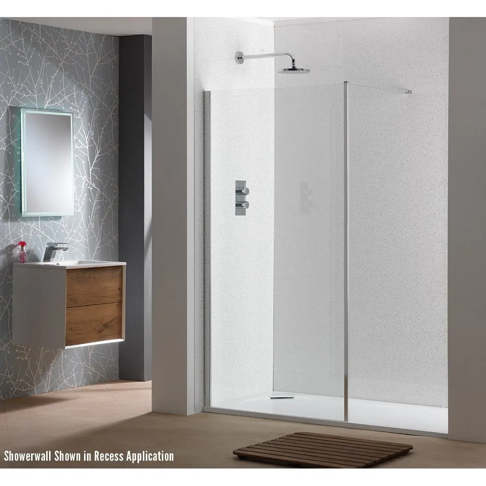 Classic Nouveau 6mm Showerwall with Polished Silver Frame & Easy-Clean Glass - Image 3