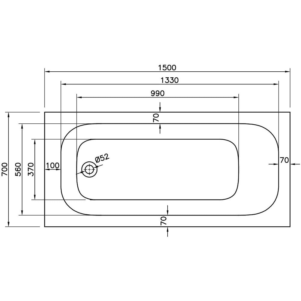 Carolina Single Ended Bath (Standard Spec) - 1400 x 700mm to 1800 x 800mm - Image 4