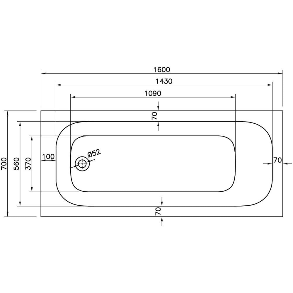 Carolina Single Ended Bath (Standard Spec) - 1400 x 700mm to 1800 x 800mm - Image 5
