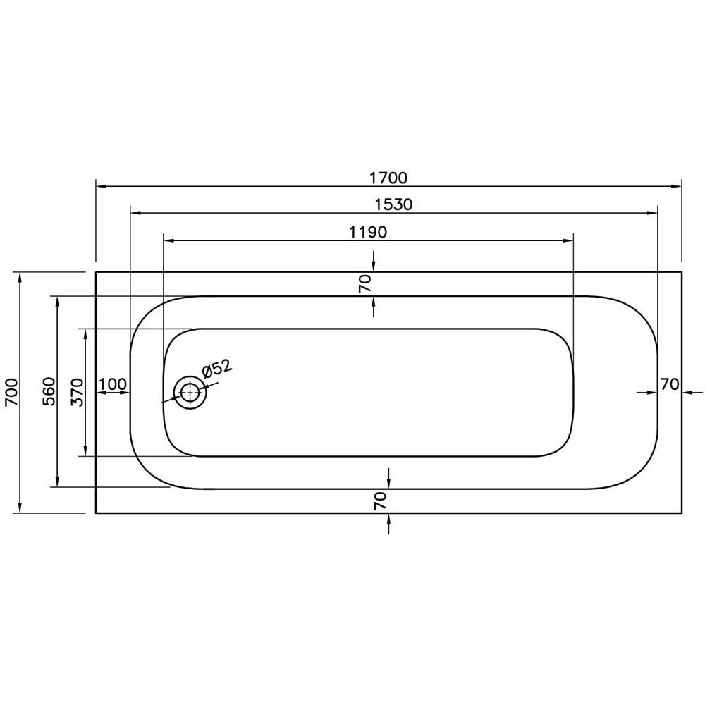 Carolina Single Ended Bath (Standard Spec) - 1400 x 700mm to 1800 x 800mm - Image 6