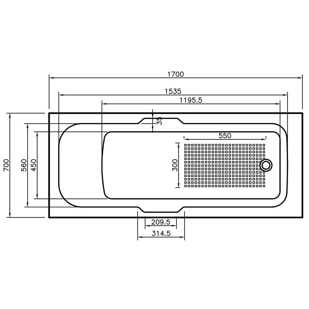 Virginia Twin Gripped Bath with Anti-Slip Base (Standard or Superspec) - 1500 x 700mm, 1700 x 700mm & 1800 x 800mm - Image 3
