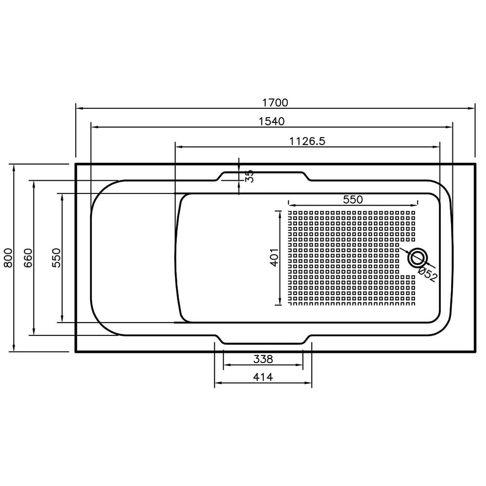 Virginia Twin Gripped Bath with Anti-Slip Base (Standard or Superspec) - 1500 x 700mm, 1700 x 700mm & 1800 x 800mm - Image 5