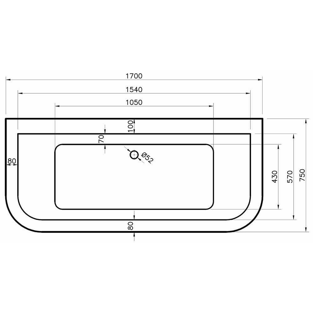 Kansas Double Ended Bath & Panel/Skirt (Standard Spec) - 1700 x 750mm - Image 3