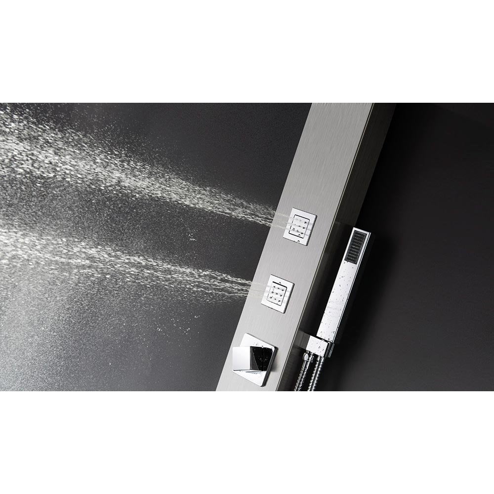 Brescia Shower Column with Curved Rainfall Head, Body Jets & Shower Kit - Image 2