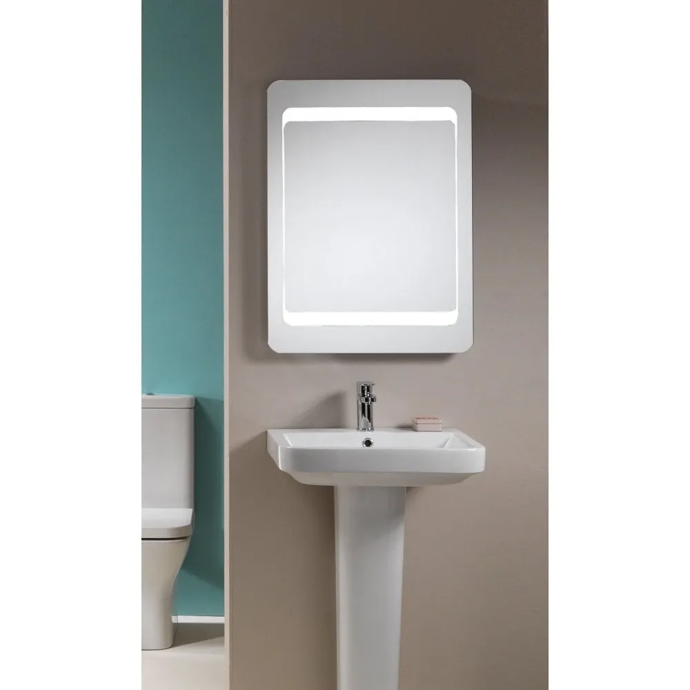 Kansas Mirror with LED Light Strip, Anti-Mist Pad & Sensor Switch - 600 x 800mm - Image 2