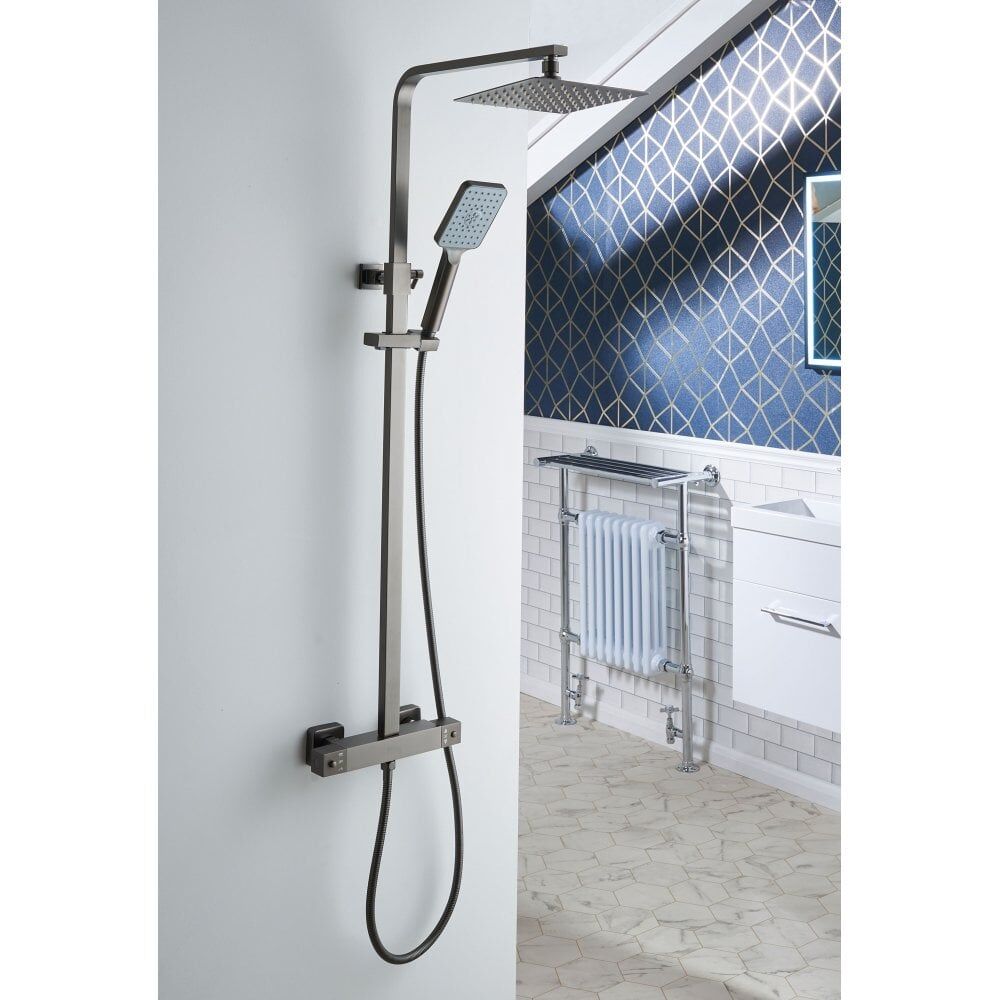 Roma Square Thermostatic Bar Valve and Riser Kit - Image 2