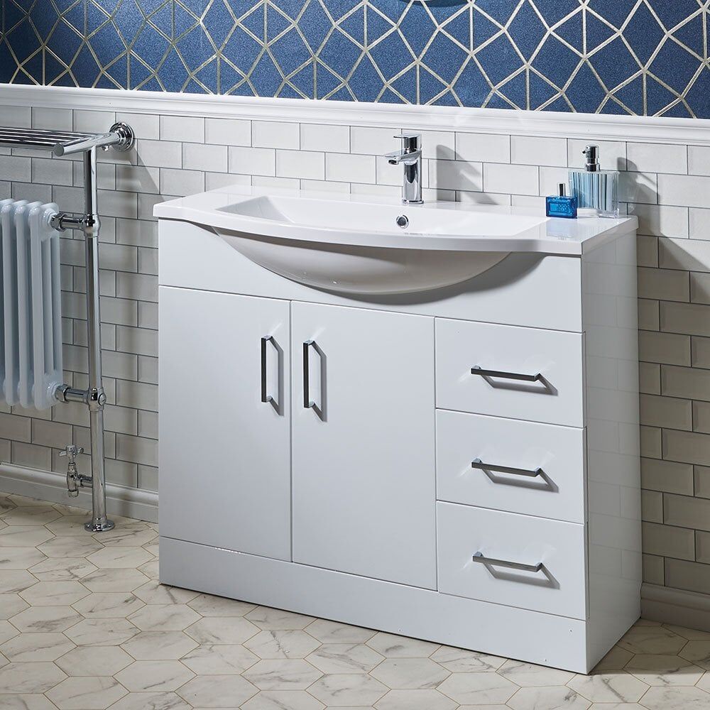 Eden 800mm Base Units & Curved Basin - 350mm Depth