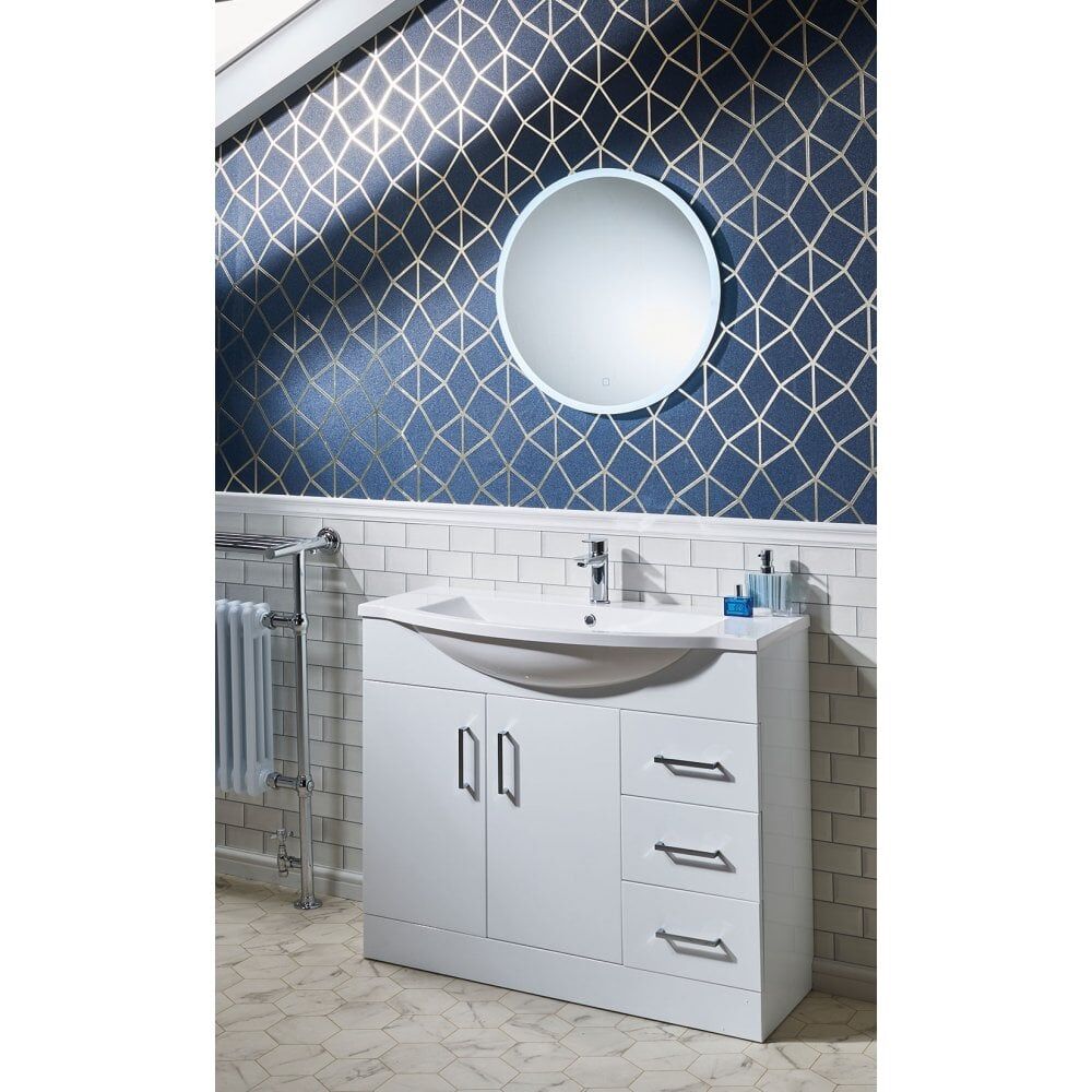 Eden 800mm Base Units & Curved Basin - 350mm Depth - Image 2