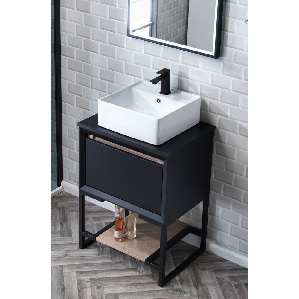 Porto 600mm Base Unit, Basin & Framework - Image 2