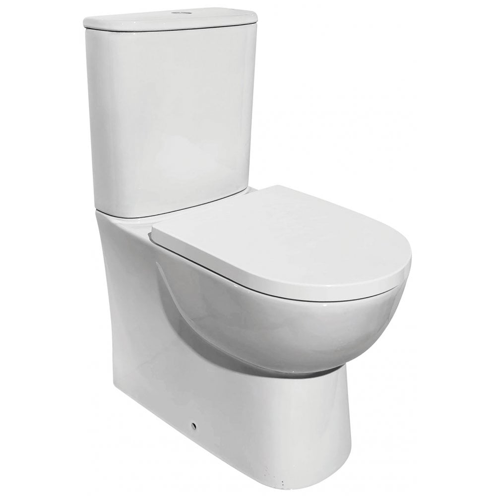 Estoril Tall Rimless Closed Sided WC including Soft Close Seat - Image 2