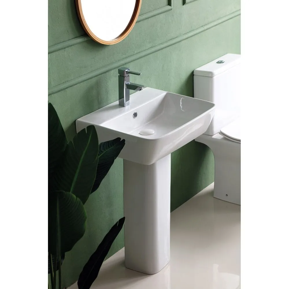 Verona Basin & Pedestal - 450mm, 500mm or 550mm - Image 2