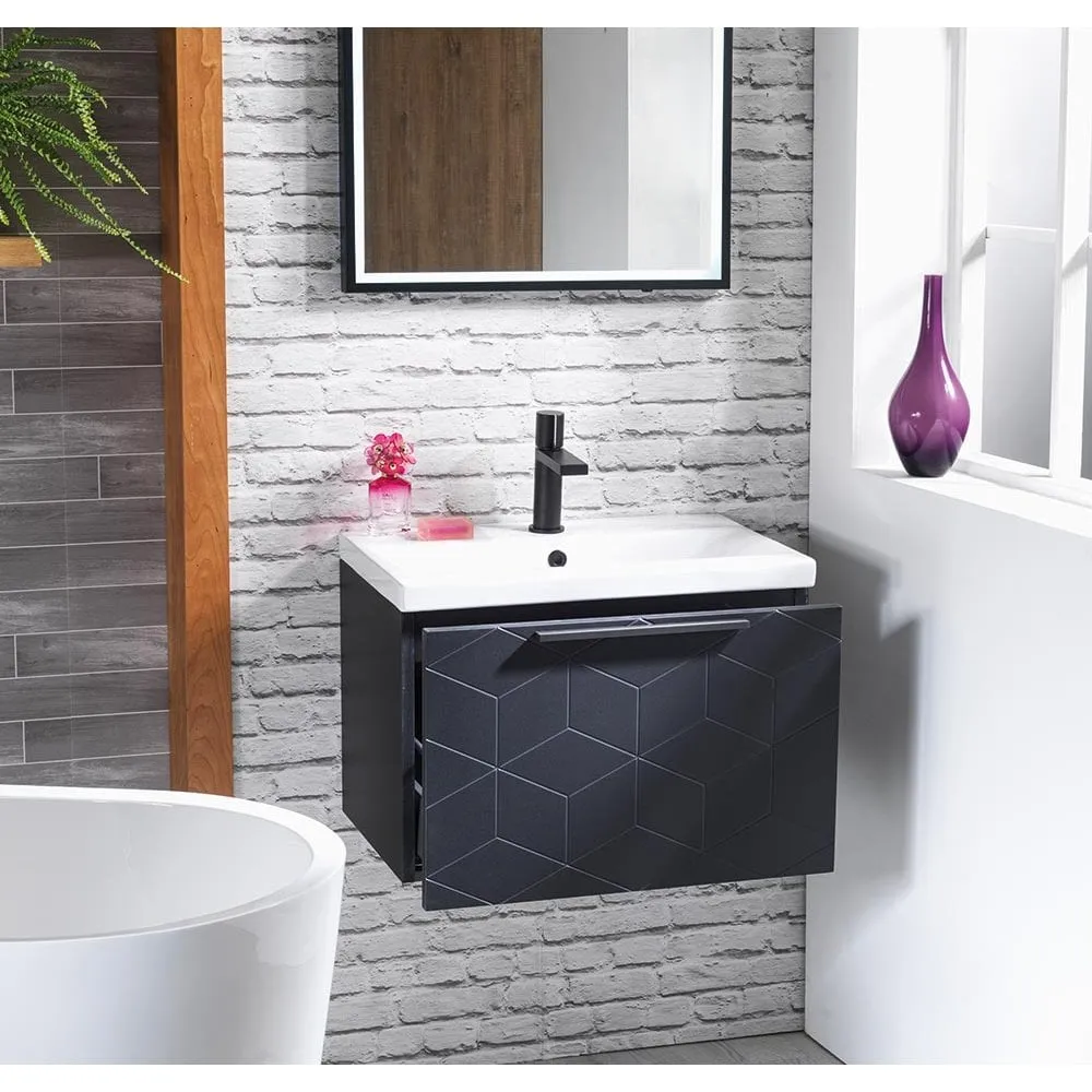 Geo 600mm Wall-Hung Base Unit & Basin - Image 4