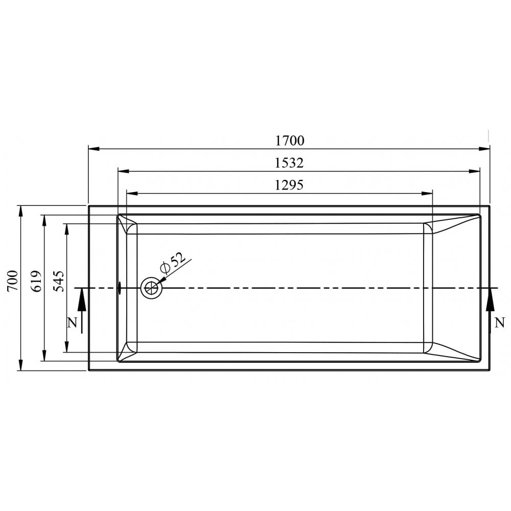 Indiana Thin Edged Single Ended Bath (Standard or Superspec) - 1700 x 700mm - Image 2