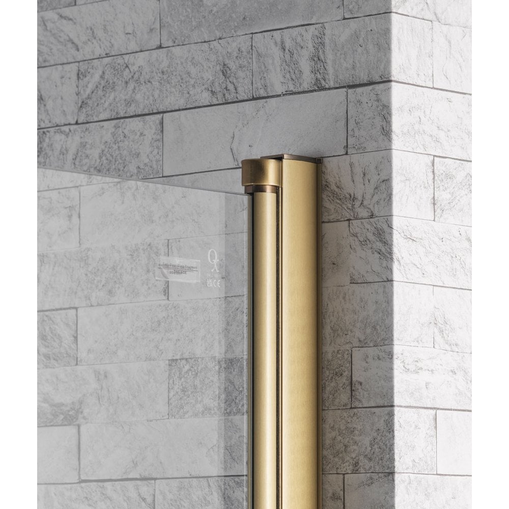 Genesis 6mm Brushed Brass Frame Curved Bath Screen - 1500 x 820mm - Image 3