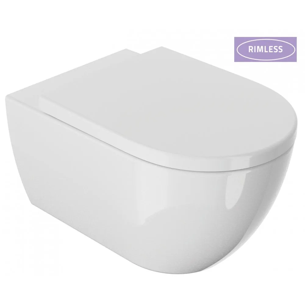 Naxos Rimless Wall-Hung Pan & Soft Close Seat