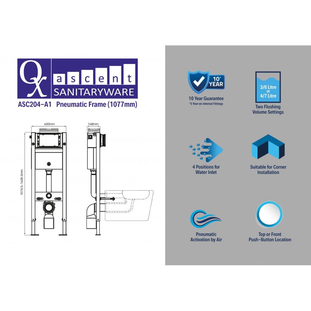 Ascent Pneumatic 1077mm WC Frame - Image 2