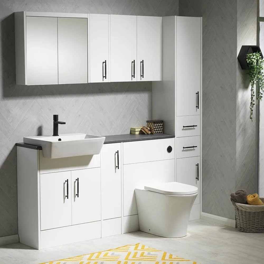 Q-Line 1700 Combination with Decor Panels & Column - 350mm Depth - Image 2