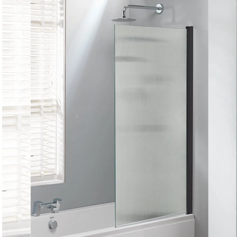 Genesis Square Bath Screen - Fluted Glass - 1500 x 800mm