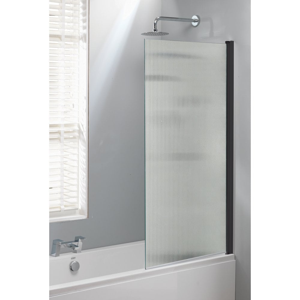 Genesis Square Bath Screen - Fluted Glass - 1500 x 800mm - Image 2