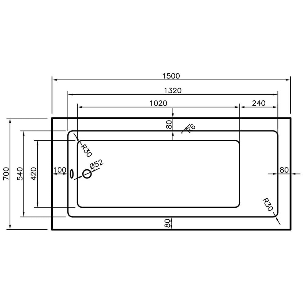 Montana Single Ended Bath (Standard or Superspec) - 1500 x 700mm to 1700 x 700mm - Image 3
