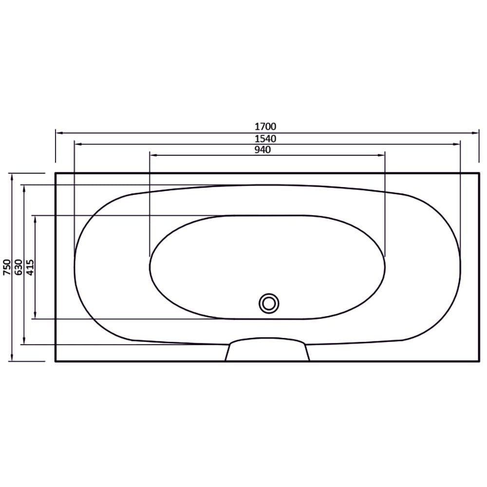 Nebraska Double Ended Bath (Superspec) - 1700 x 750mm & 1800 x 800mm - Image 3