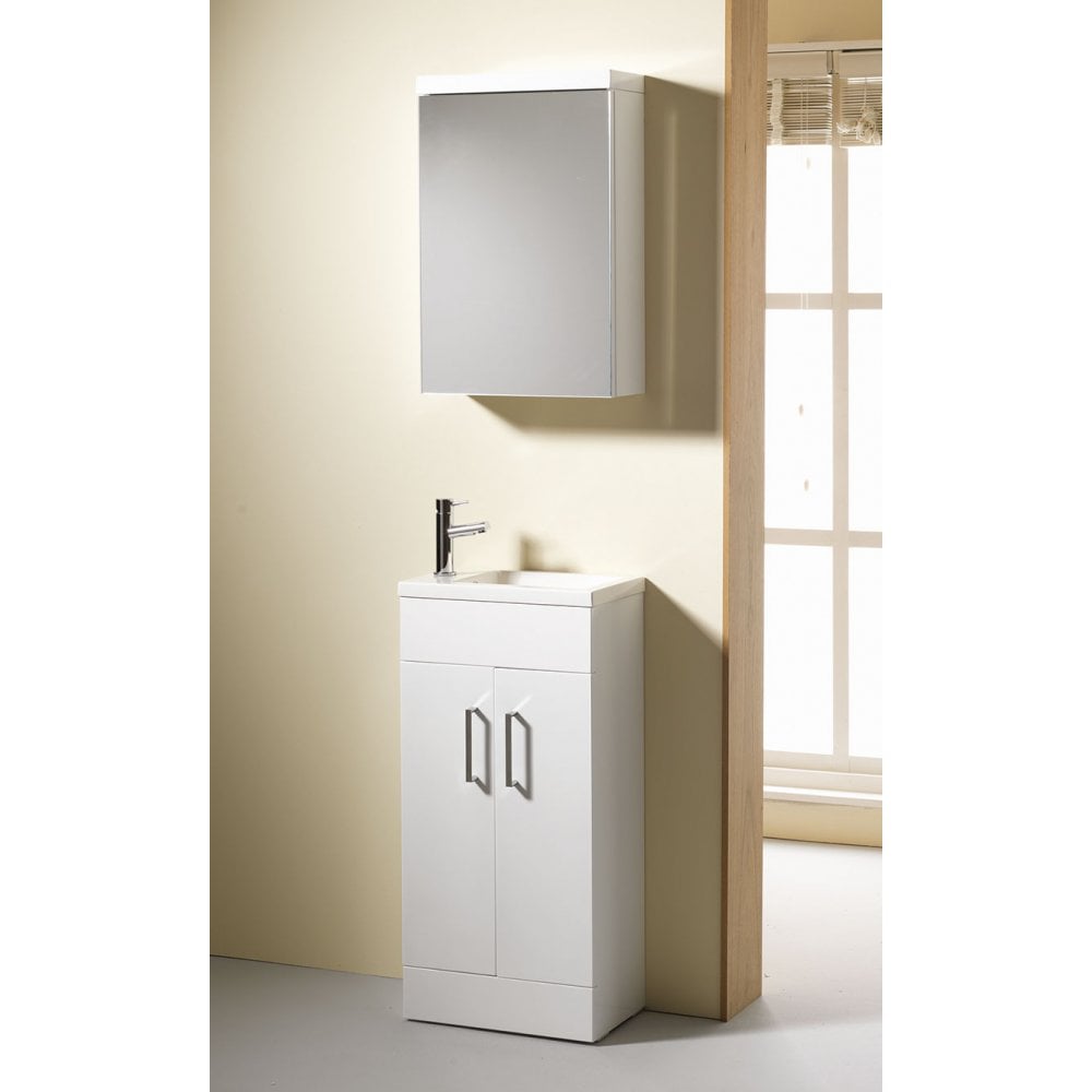 Eden 400mm Base Unit & Basin - Gloss White - Image 2