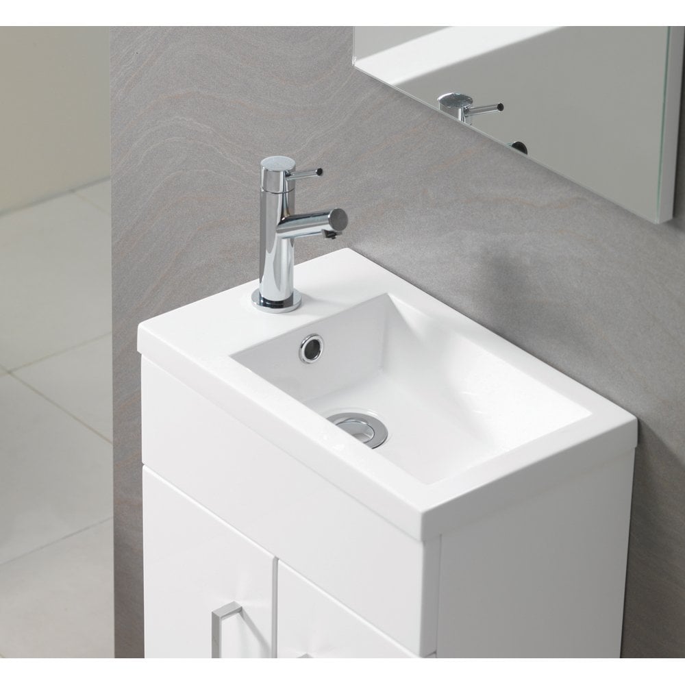 Eden 400mm Base Unit & Basin - Gloss White - Image 3