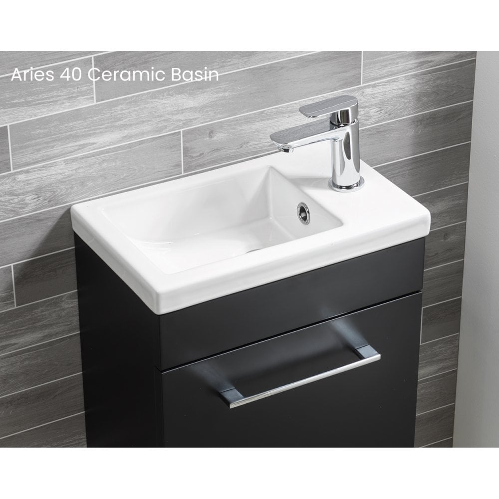 Eden 400mm Base Unit & Basin - Gloss White - Image 4