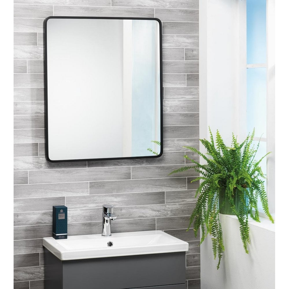 Aveiro Black Frame Mirror - 600 x 700mm - Image 2