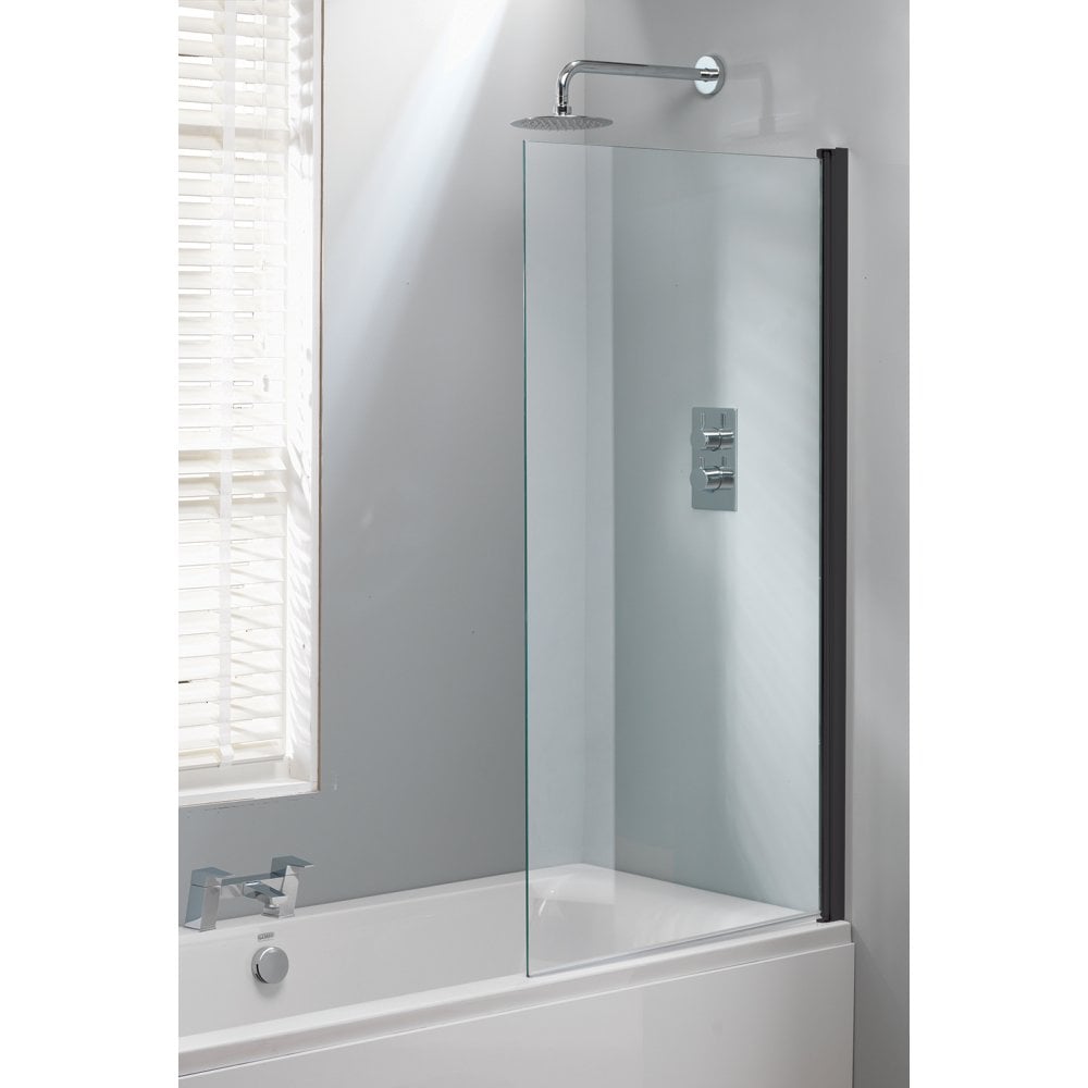 Genesis Square Bath Screen - Matt Black Frame - 1500 x 800mm - Image 2