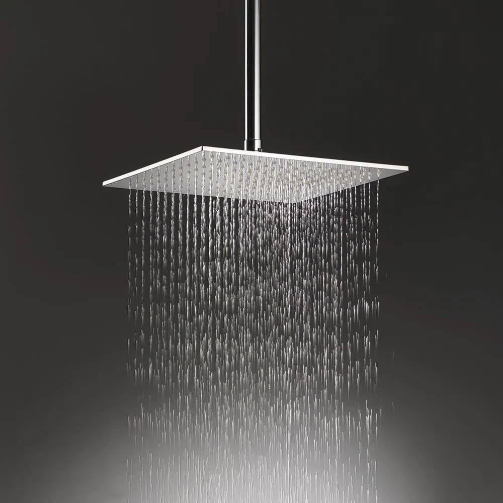 Nevada Large Square Shower Head & Ceiling Arm