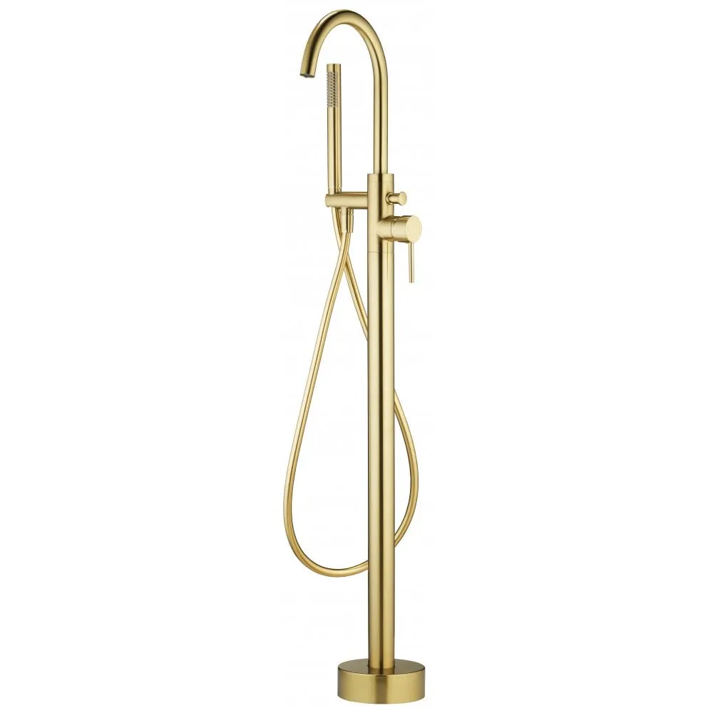 Tuscany Floorstanding Bath Shower Mixer - Brushed Brass