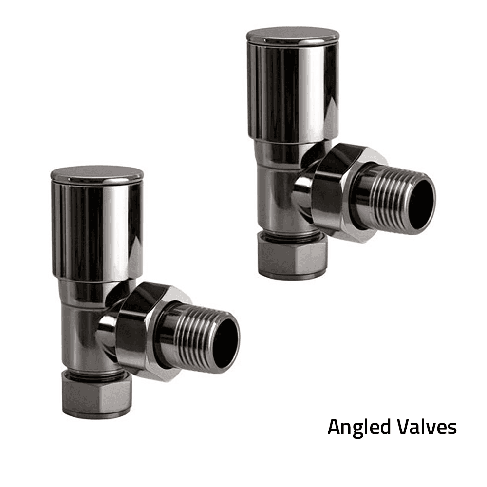 Round Black Nickel Radiator Valves (pair) - Image 2