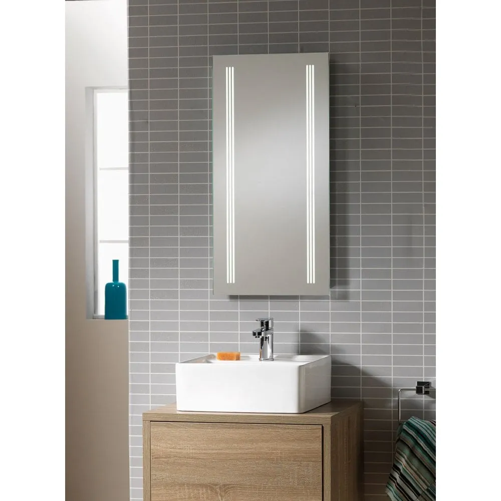 Roma Mirror with LED Light Strip, Anti-Mist Pad & Sensor Switch - 400 x 800mm - Image 2