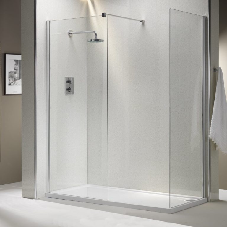 Genesis 8mm Shower Wall with EasyClean Glass Qualitex