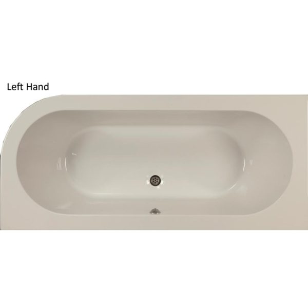 Kansas Offset Bath & Skirt with Option 1 Whirlpool - 1700 x 725mm - Image 3