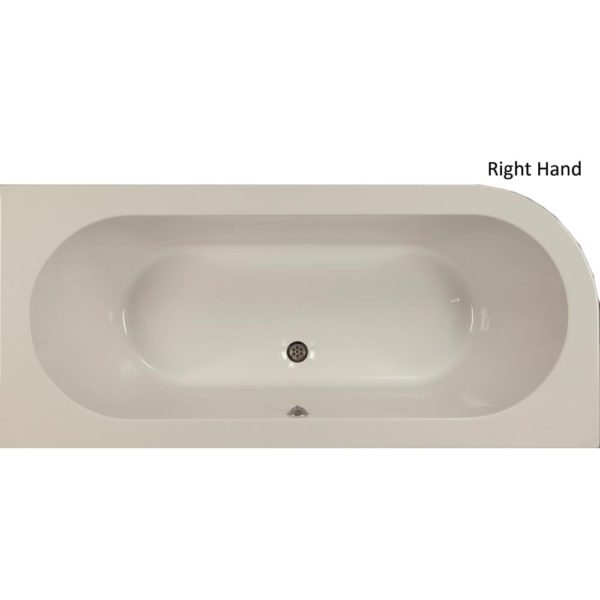 Kansas Offset Bath & Skirt with Option 1 Whirlpool - 1700 x 725mm - Image 4