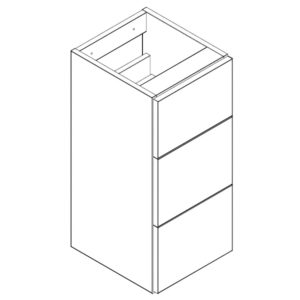 Q-Line 300mm 3-Drawer Base Unit - 345mm Depth