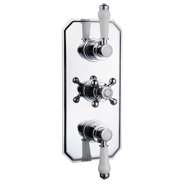 Nostalgic Traditional Triple Thermostatic Concealed Shower Valve with 1 Outlet (controls 2 functions) - Image 2