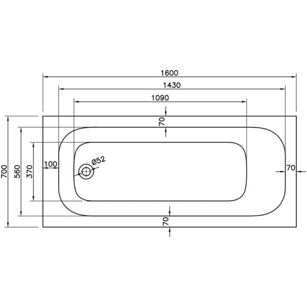 Carolina Single Ended Bath (Standard Spec) - 1400 x 700mm to 1800 x 800mm - Image 5